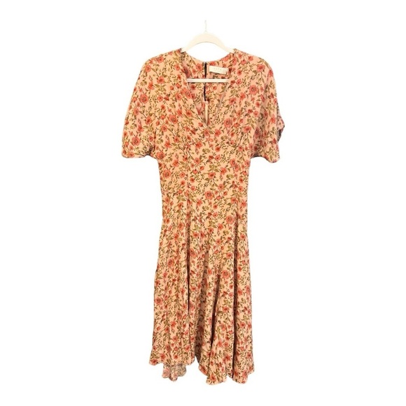 + ASTR Dolman Sleeve Floral MIDI Dress in Blush Size Medium RD1 - Picture 2 of 5